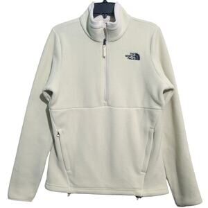 The North Face Campbell Fleece 1/2-Zip Pullover Jacket Medium Cream EUC
